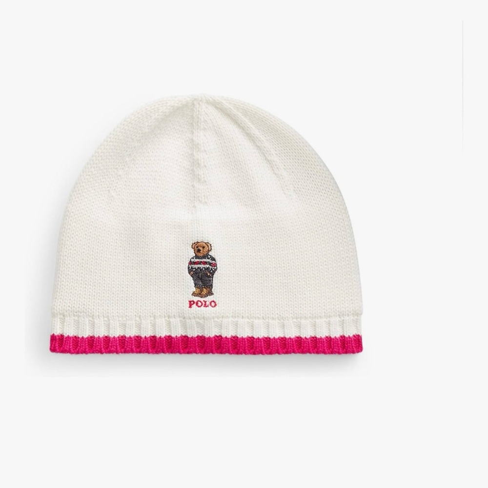 Ralph Lauren White and Red Beanie